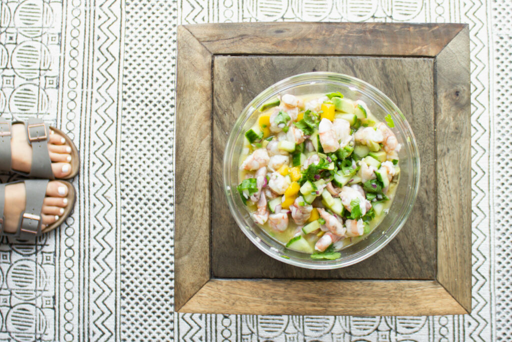 Bowl of Shrimp Ceviche.