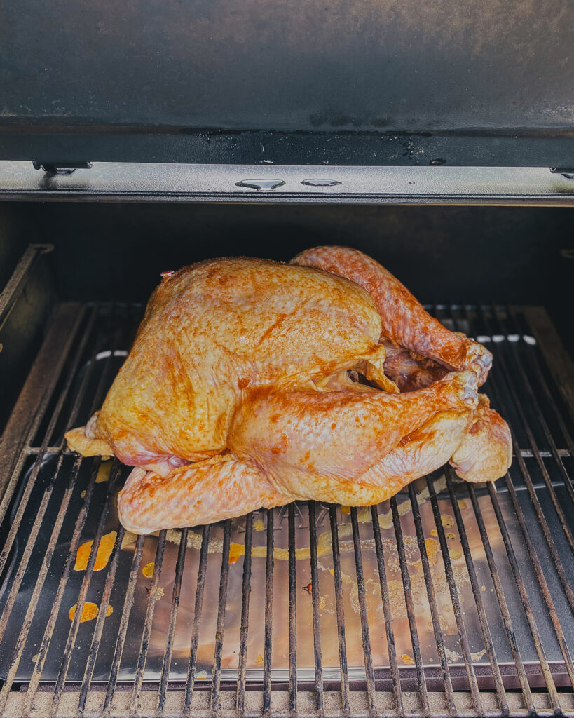 Turkey on the Traeger grill.