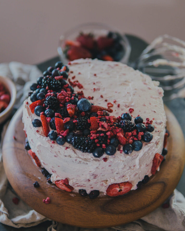 Berry Bursting Angel's Food Cake - Feeding The Frasers