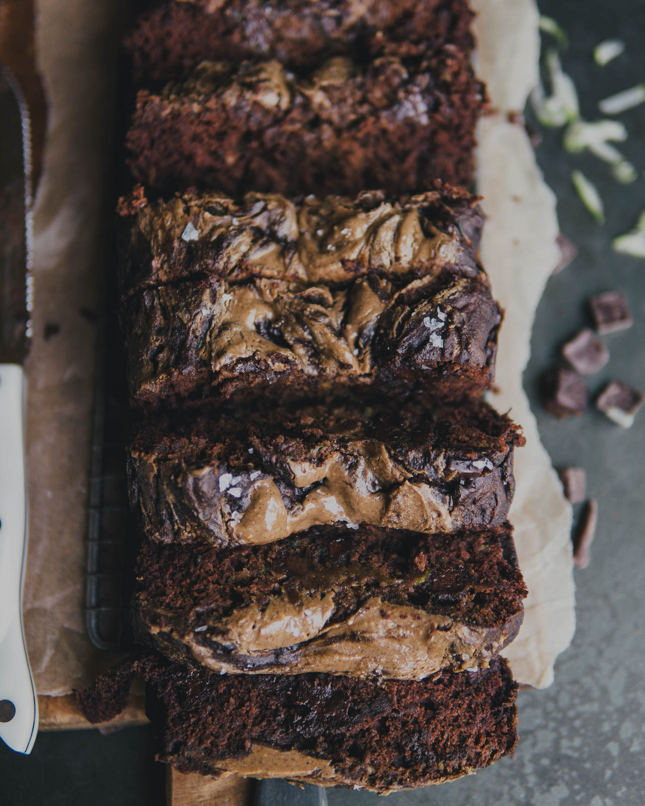 Double Chocolate Zucchini Bread with PB Swirl - Feeding The Frasers