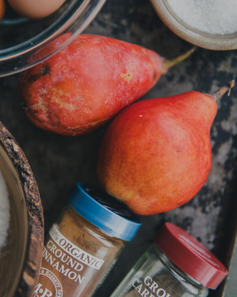 Pears and spices for your spiced dutch baby. 
